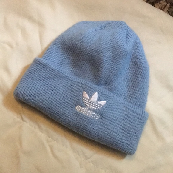 baby blue adidas beanie